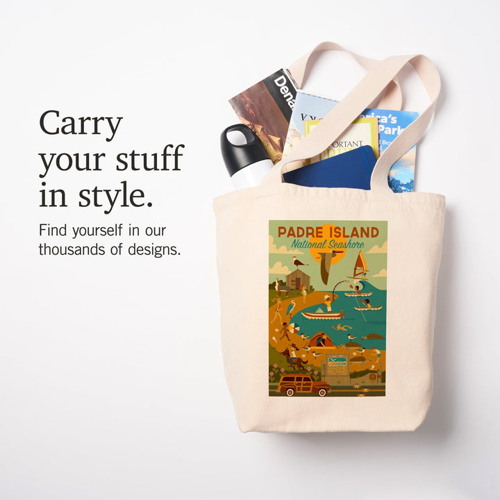 Padre Island National Seashore, Texas, Geometric, Tote Bag Totes Lantern Press 