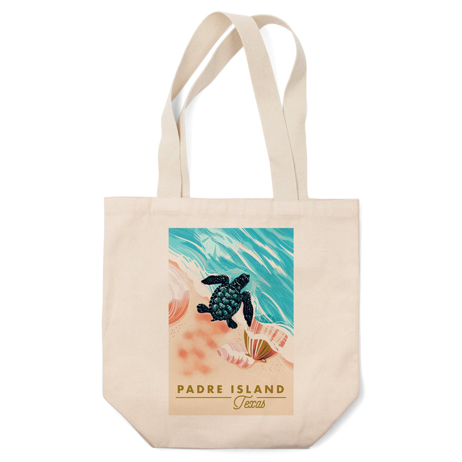 Padre Island, Texas, Courageous Explorer Collection, Turtle and Shells, Safely to Sea, Tote Bag Totes Lantern Press 