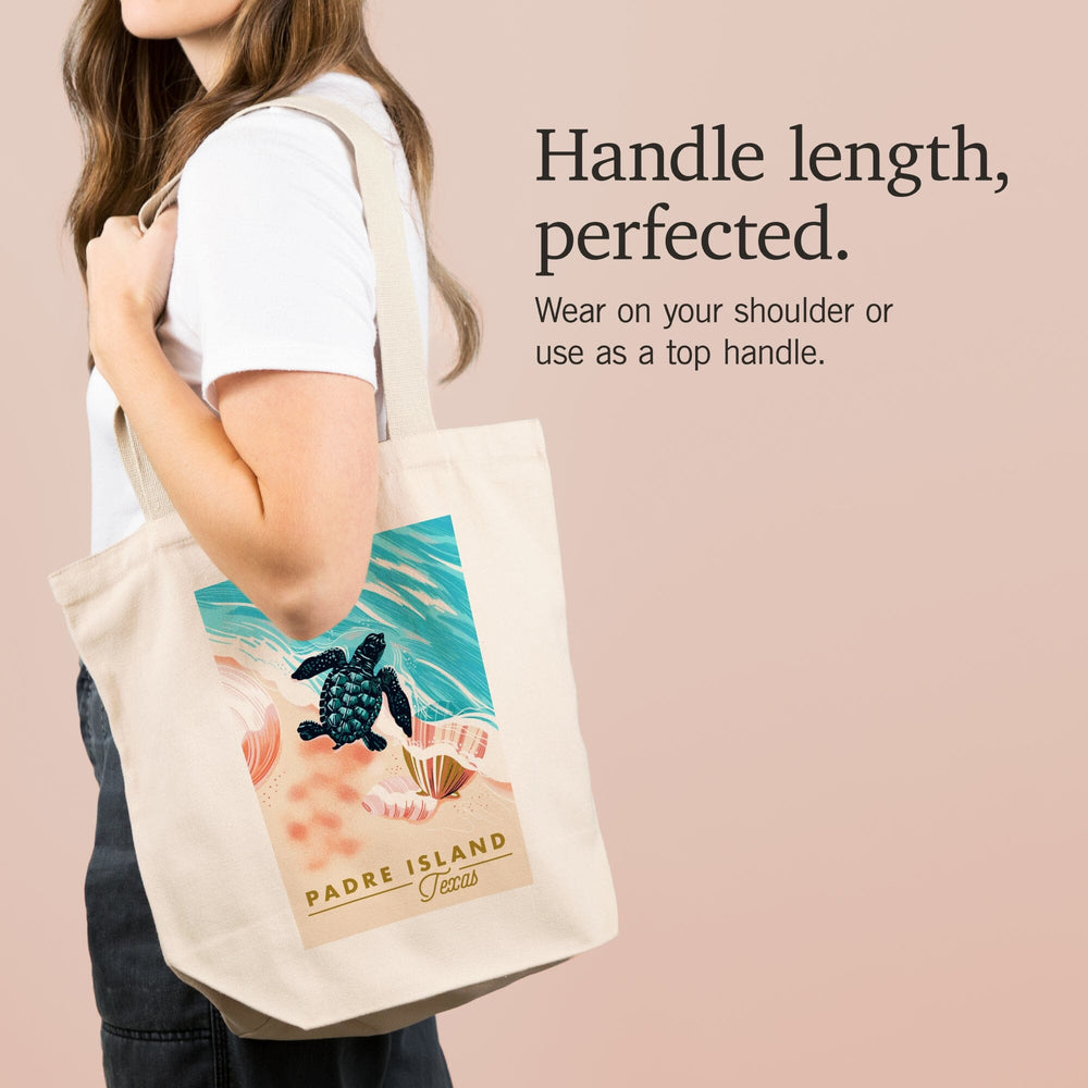 Padre Island, Texas, Courageous Explorer Collection, Turtle and Shells, Safely to Sea, Tote Bag Totes Lantern Press 