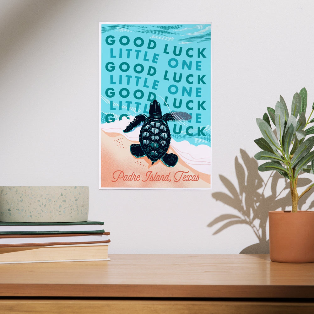Padre Island, Texas, Courageous Explorer Collection, Turtle, Good Luck Little One, Art & Giclee Prints Art Lantern Press 