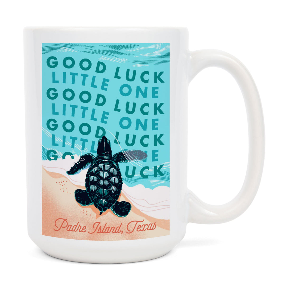 Padre Island, Texas, Courageous Explorer Collection, Turtle, Good Luck Little One, Ceramic Mug Mugs Lantern Press 