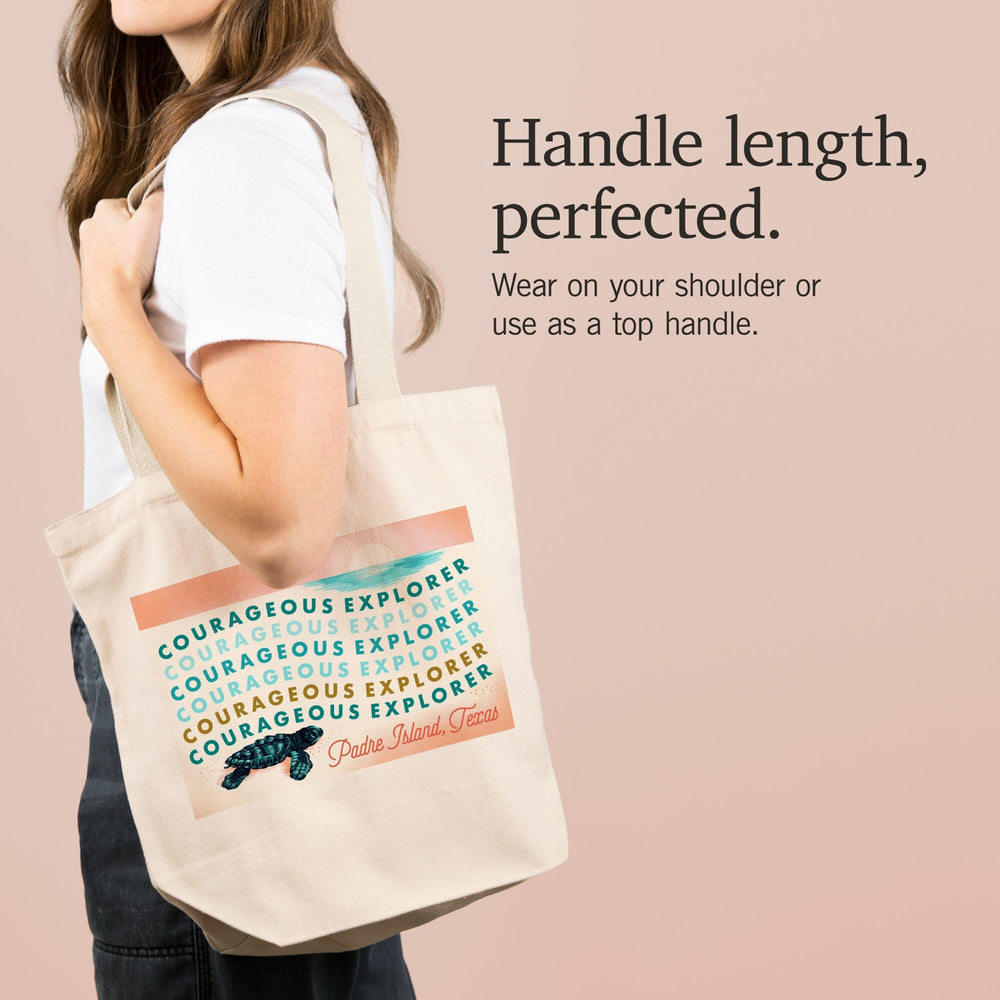 Padre Island, Texas, Courageous Explorer Collection, Turtle, Tote Bag Totes Lantern Press 