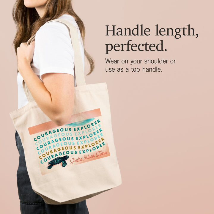 Padre Island, Texas, Courageous Explorer Collection, Turtle, Tote Bag Totes Lantern Press 
