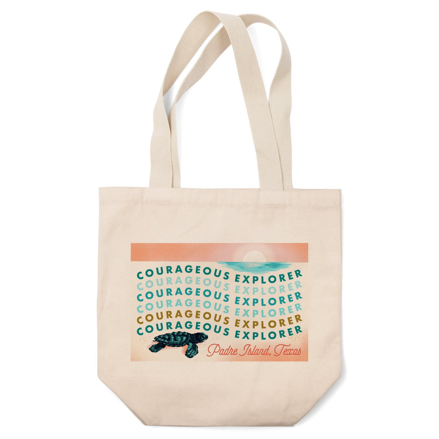 Padre Island, Texas, Courageous Explorer Collection, Turtle, Tote Bag Totes Lantern Press 