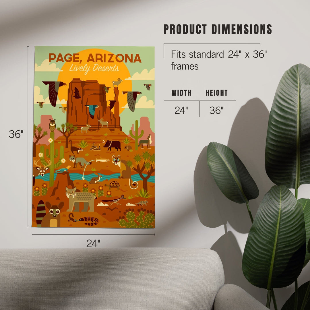 Page, Arizona, Lively Deserts, Geometric, Art & Giclee Prints Art Lantern Press 