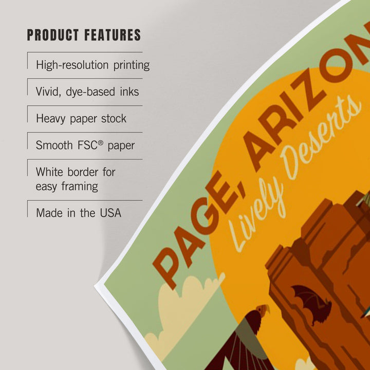 Page, Arizona, Lively Deserts, Geometric, Art & Giclee Prints Art Lantern Press 