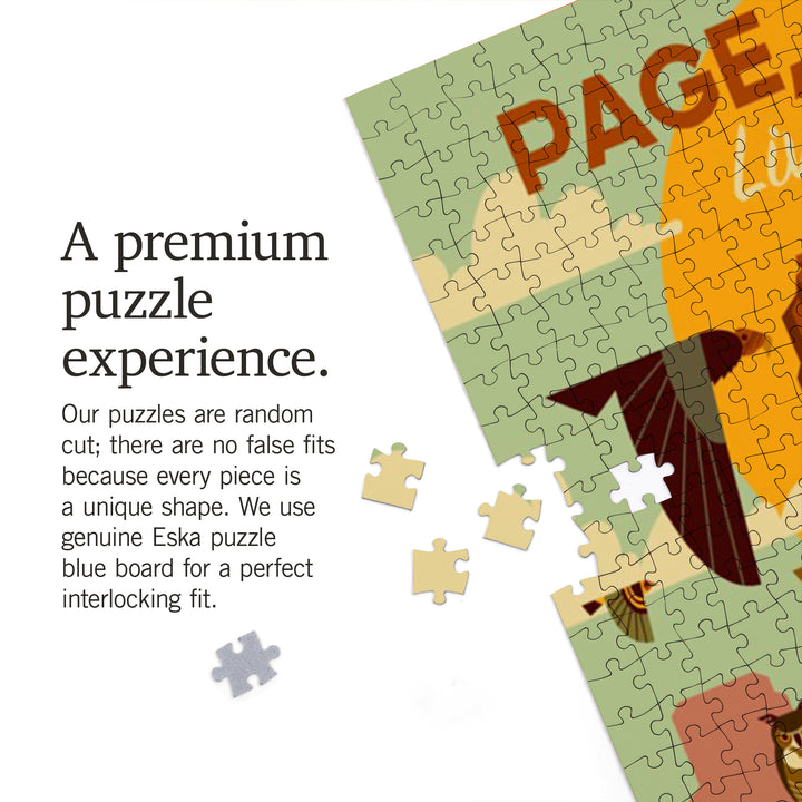Page, Arizona, Lively Deserts, Geometric, Jigsaw Puzzle Puzzle Lantern Press 