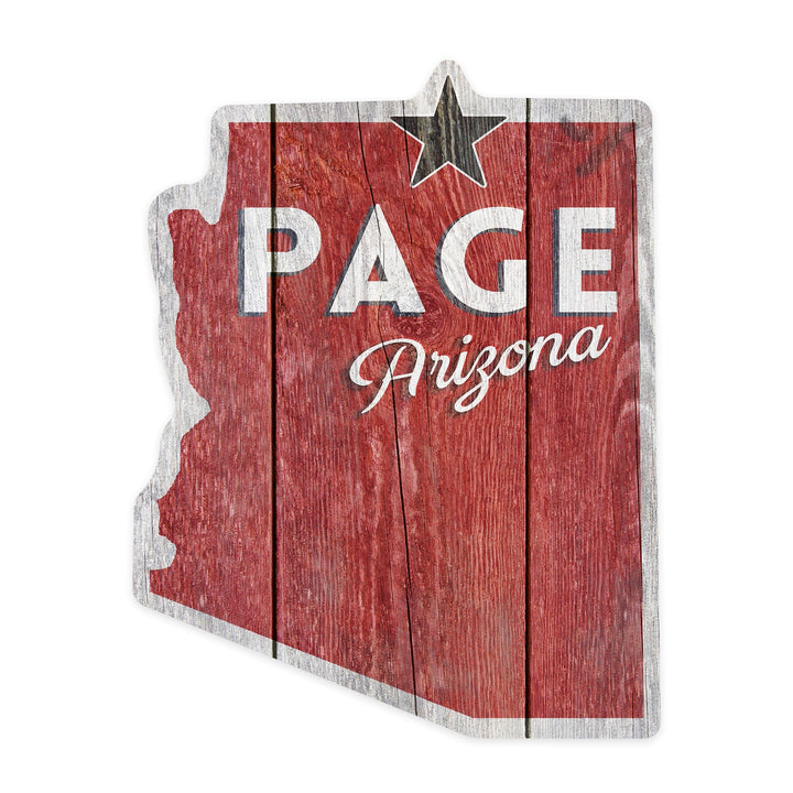 Page, Arizona, Rustic State Outline, Contour, Vinyl Sticker Sticker Lantern Press 