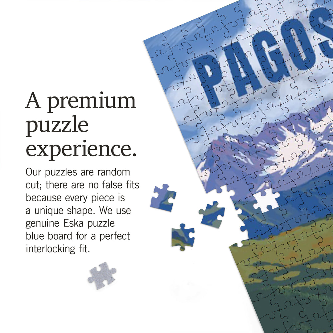 Pagosa Springs, Colorado, Elk and Flowers, Jigsaw Puzzle Puzzle Lantern Press 