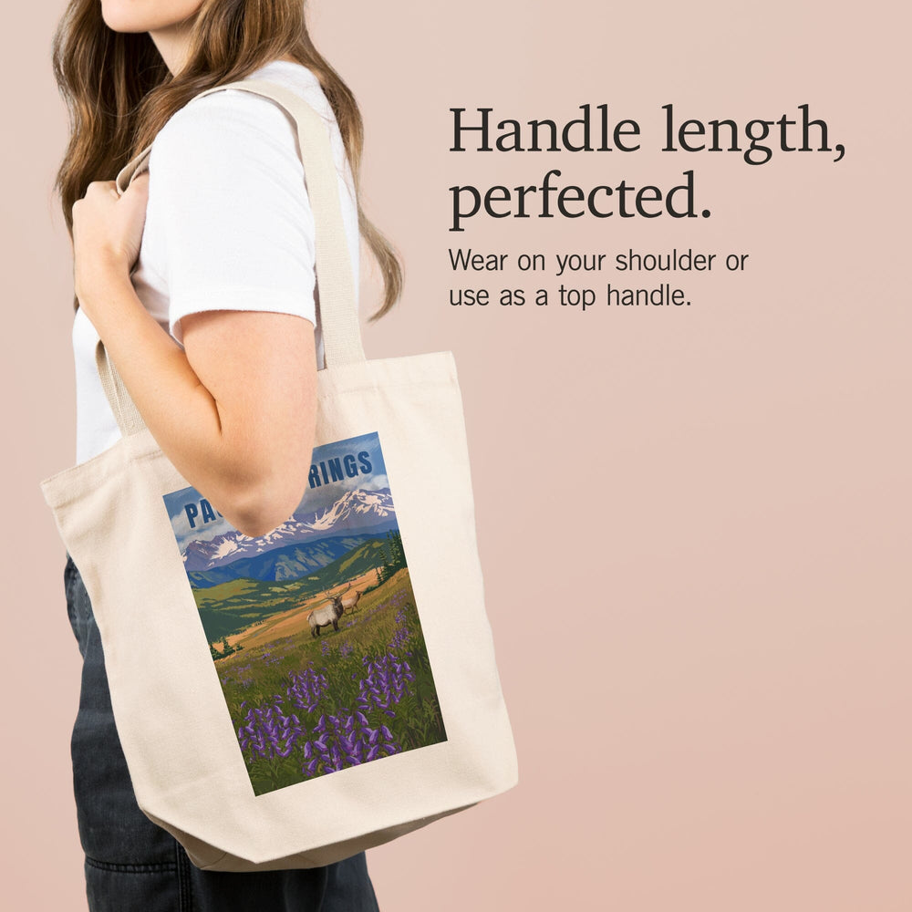 Pagosa Springs, Colorado, Elk and Flowers, Tote Bag Totes Lantern Press 