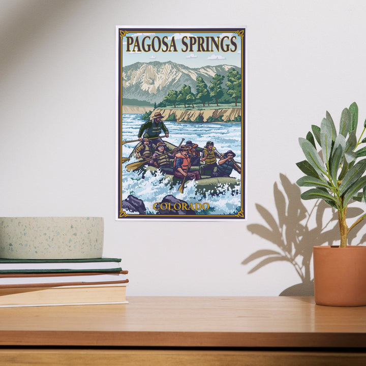 Pagosa Springs, Colorado, Painterly, River Rafting, Art & Giclee Prints Art Lantern Press 