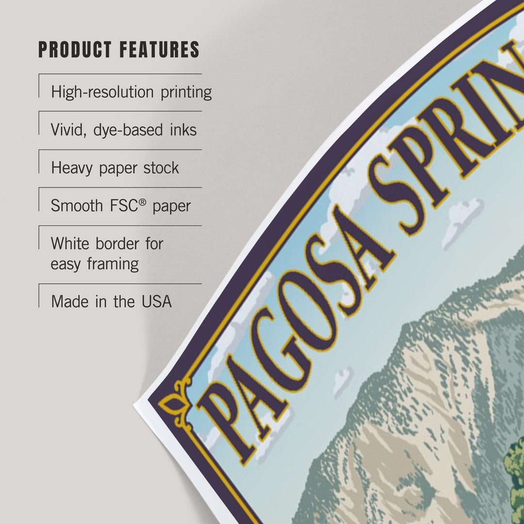 Pagosa Springs, Colorado, Painterly, River Rafting, Art & Giclee Prints Art Lantern Press 