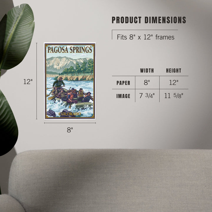 Pagosa Springs, Colorado, Painterly, River Rafting, Art & Giclee Prints Art Lantern Press 