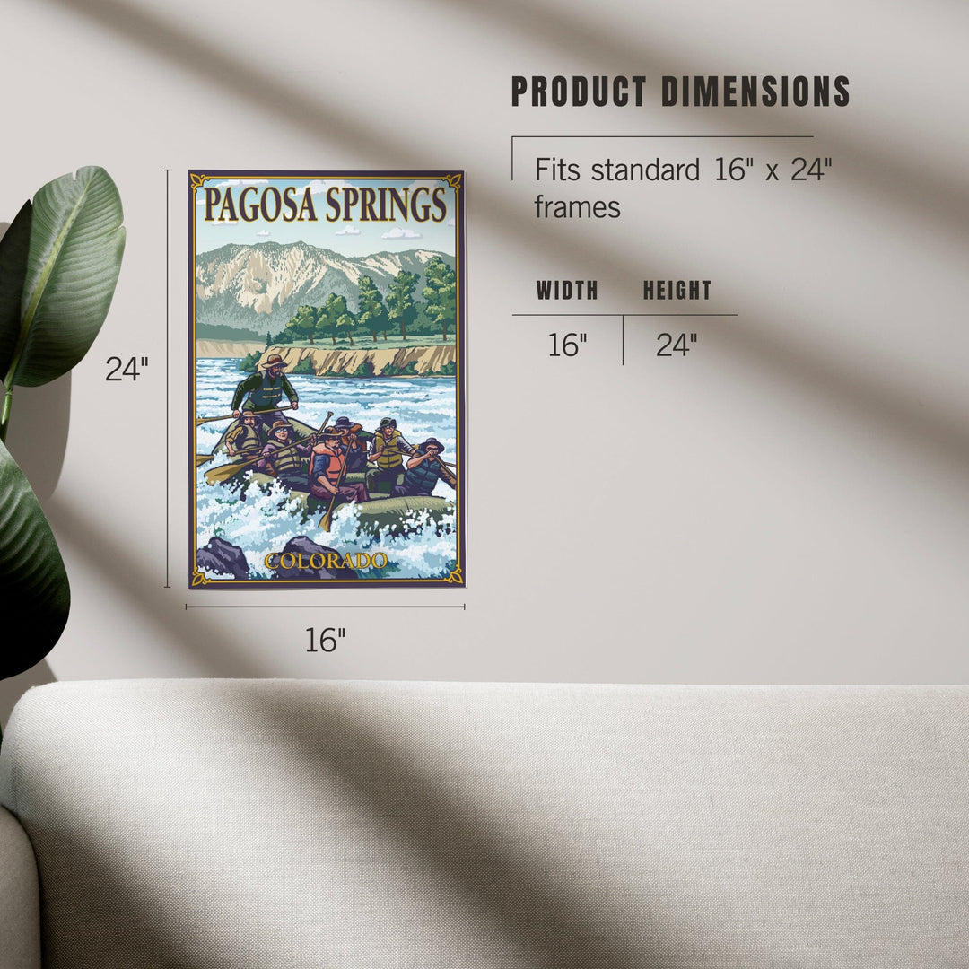Pagosa Springs, Colorado, Painterly, River Rafting, Art & Giclee Prints Art Lantern Press 