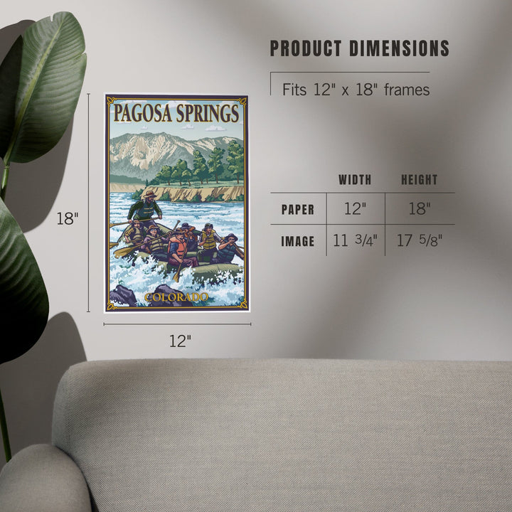 Pagosa Springs, Colorado, Painterly, River Rafting, Art & Giclee Prints Art Lantern Press 
