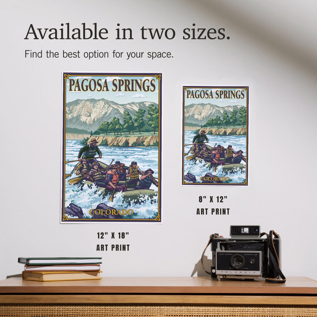 Pagosa Springs, Colorado, Painterly, River Rafting, Art & Giclee Prints Art Lantern Press 