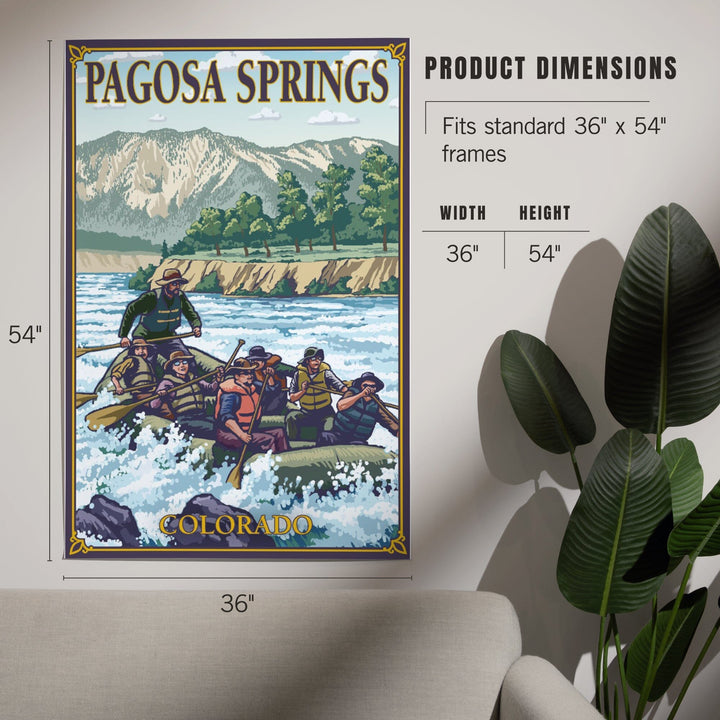 Pagosa Springs, Colorado, Painterly, River Rafting, Art & Giclee Prints Art Lantern Press 