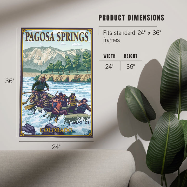 Pagosa Springs, Colorado, Painterly, River Rafting, Art & Giclee Prints Art Lantern Press 