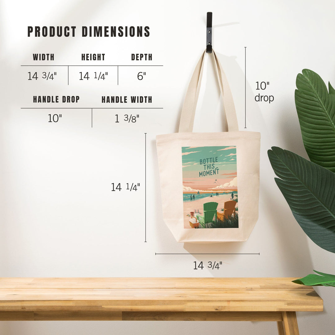 Painterly, Bottle This Moment, Beach Chairs, Tote Bag Totes Lantern Press 