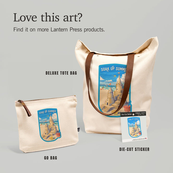 Painterly, Soak Up Summer, Sand Castle, Contour, Vinyl Sticker Sticker Lantern Press 