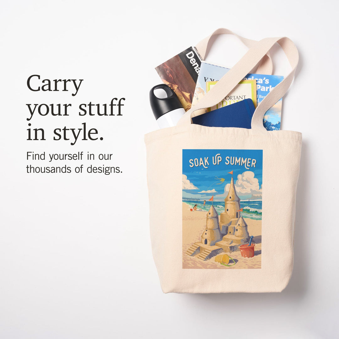 Painterly, Soak Up Summer, Sand Castle, Tote Bag Totes Lantern Press 