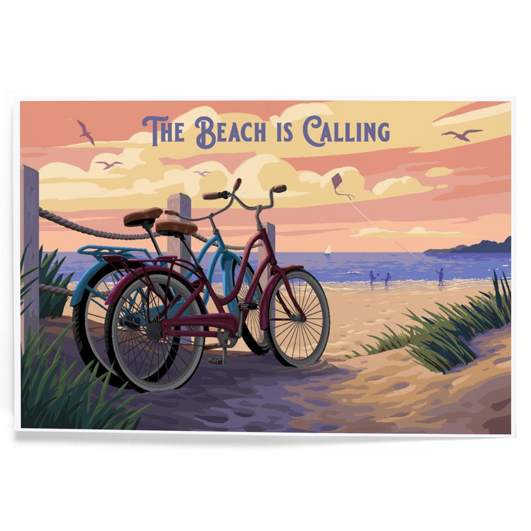 Painterly, The Beach Is Calling, Beach Bikes, Art & Giclee Prints Art Lantern Press 