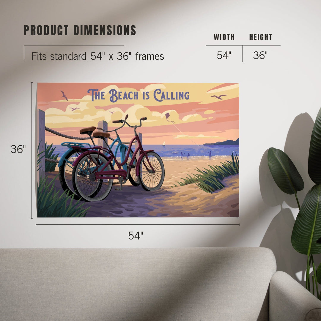 Painterly, The Beach Is Calling, Beach Bikes, Art & Giclee Prints Art Lantern Press 