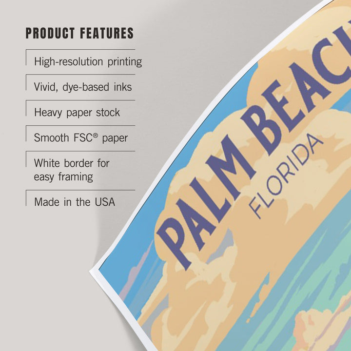 Palm Beach, Florida, Beach Activities, Painterly, Art & Giclee Prints Art Lantern Press 