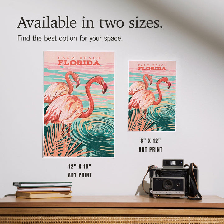 Palm Beach, Florida, Flamingo, Vintage Print Press, Art & Giclee Prints Art Lantern Press 