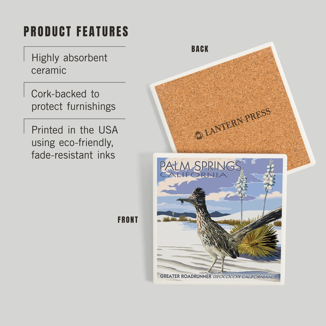 Palm Springs, California, Bird Scene, Coasters Coasters Lantern Press 