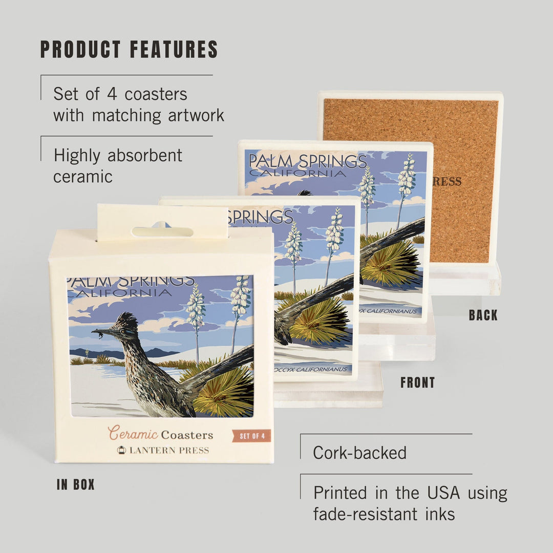Palm Springs, California, Bird Scene, Coasters Coasters Lantern Press 
