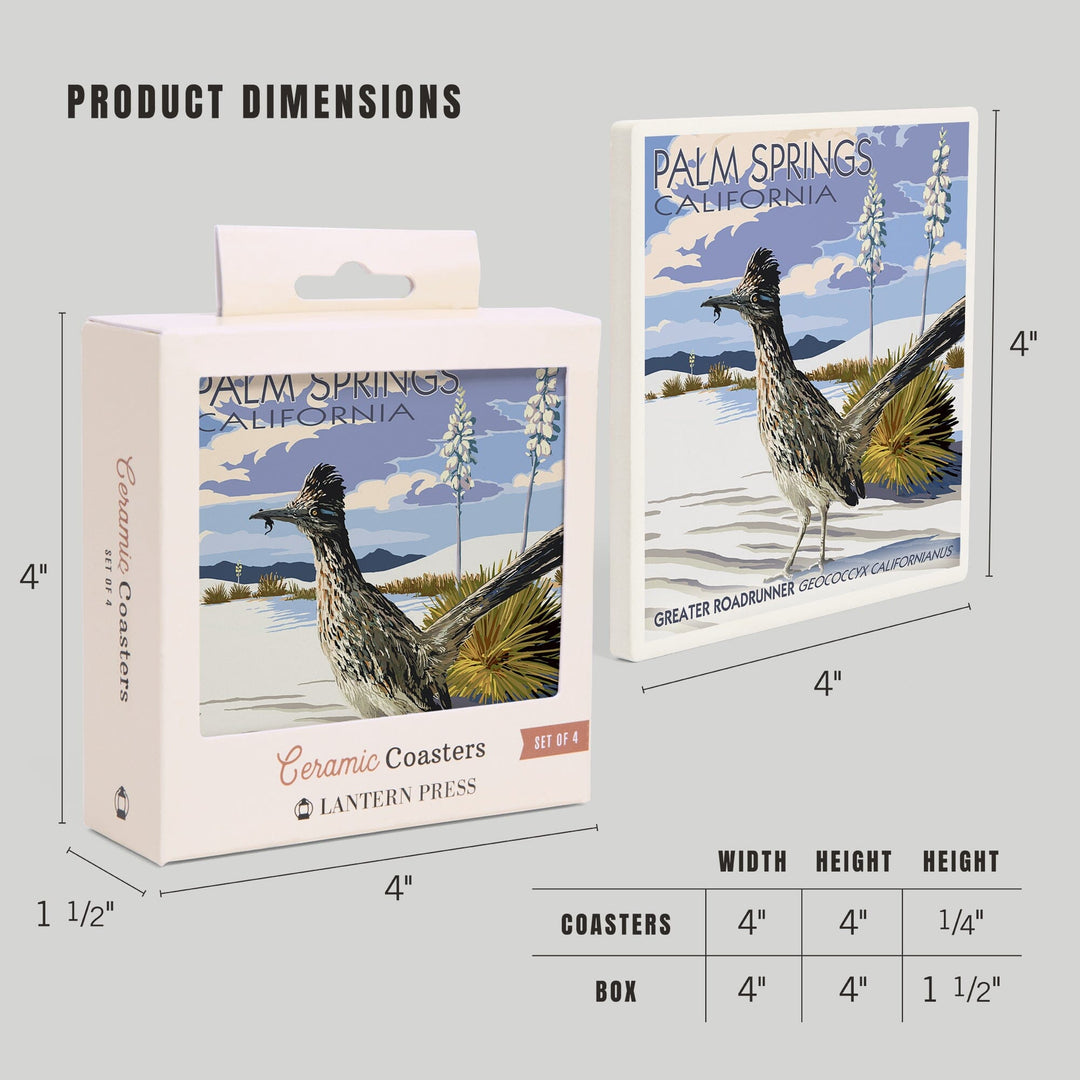 Palm Springs, California, Bird Scene, Coasters Coasters Lantern Press 