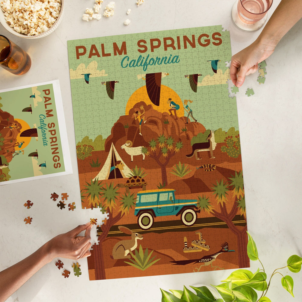 Palm Springs, California, Geometric Series, Jigsaw Puzzle Puzzle Lantern Press 
