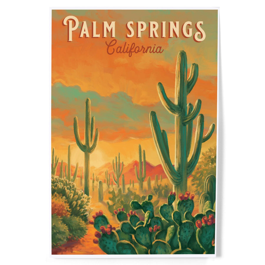 Palm Springs, California, Oil Painting Series, Art & Giclee Prints Art Lantern Press 