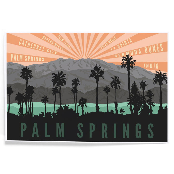 Palm Springs, California, Palm Trees and Mountains, Art & Giclee Prints Art Lantern Press 