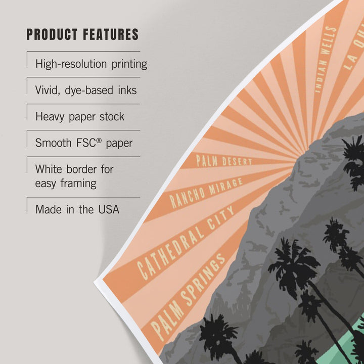 Palm Springs, California, Palm Trees and Mountains, Art & Giclee Prints Art Lantern Press 