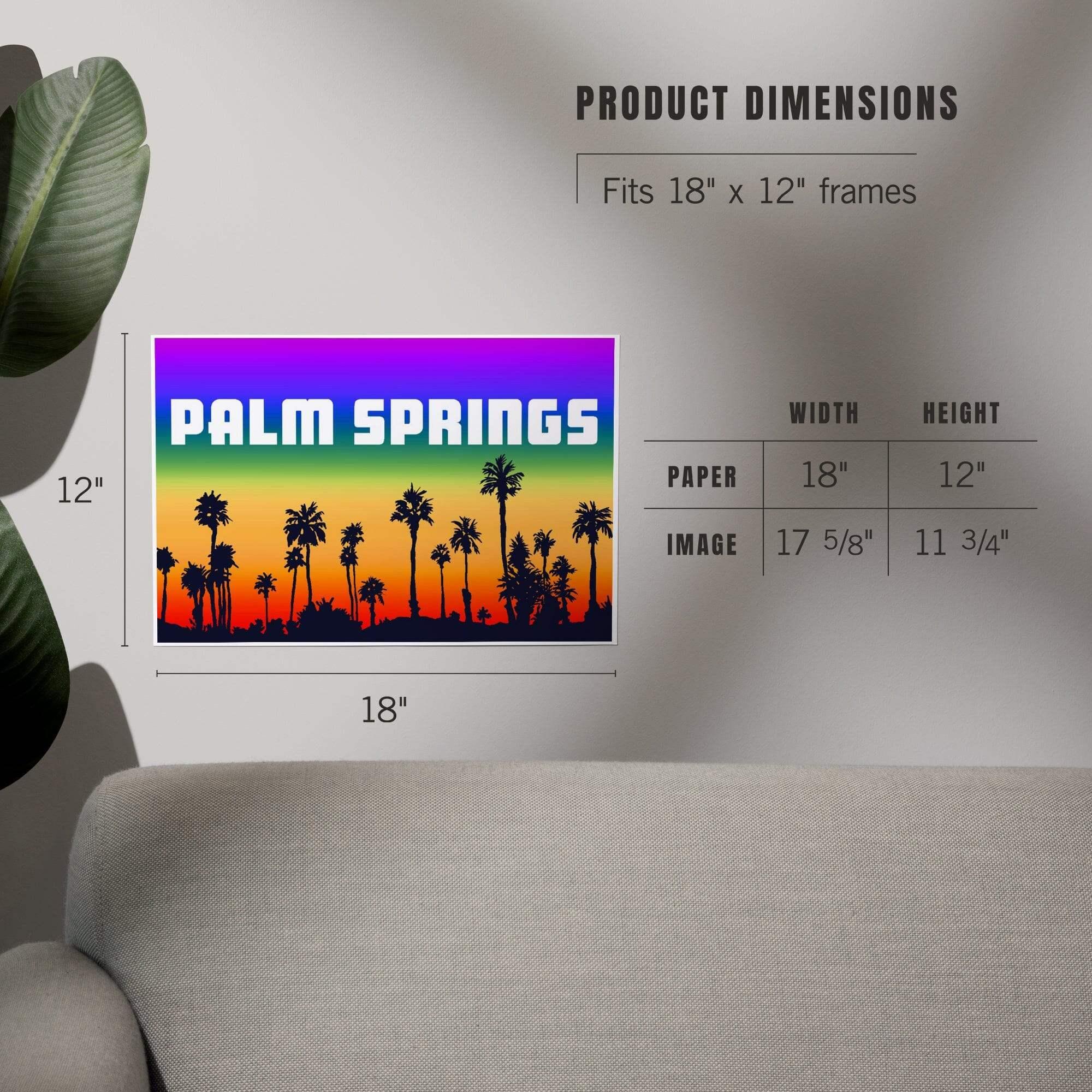 Palm Springs, California, Palm Trees, Pride Rainbow art prints