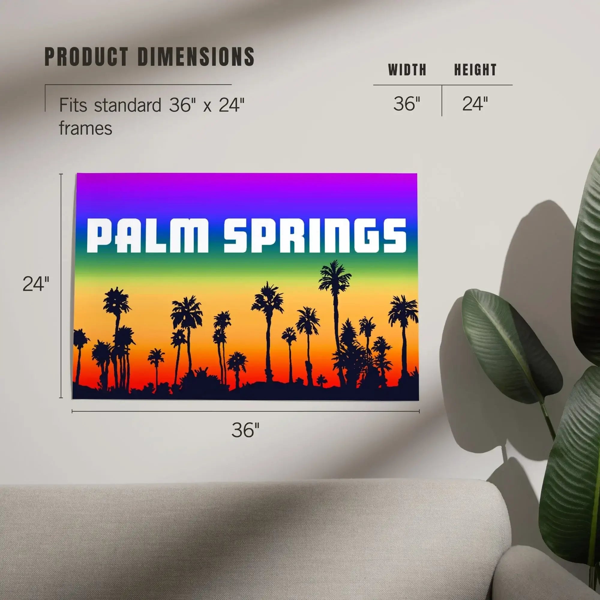 Palm Springs, California, Palm Trees, Pride Rainbow art prints