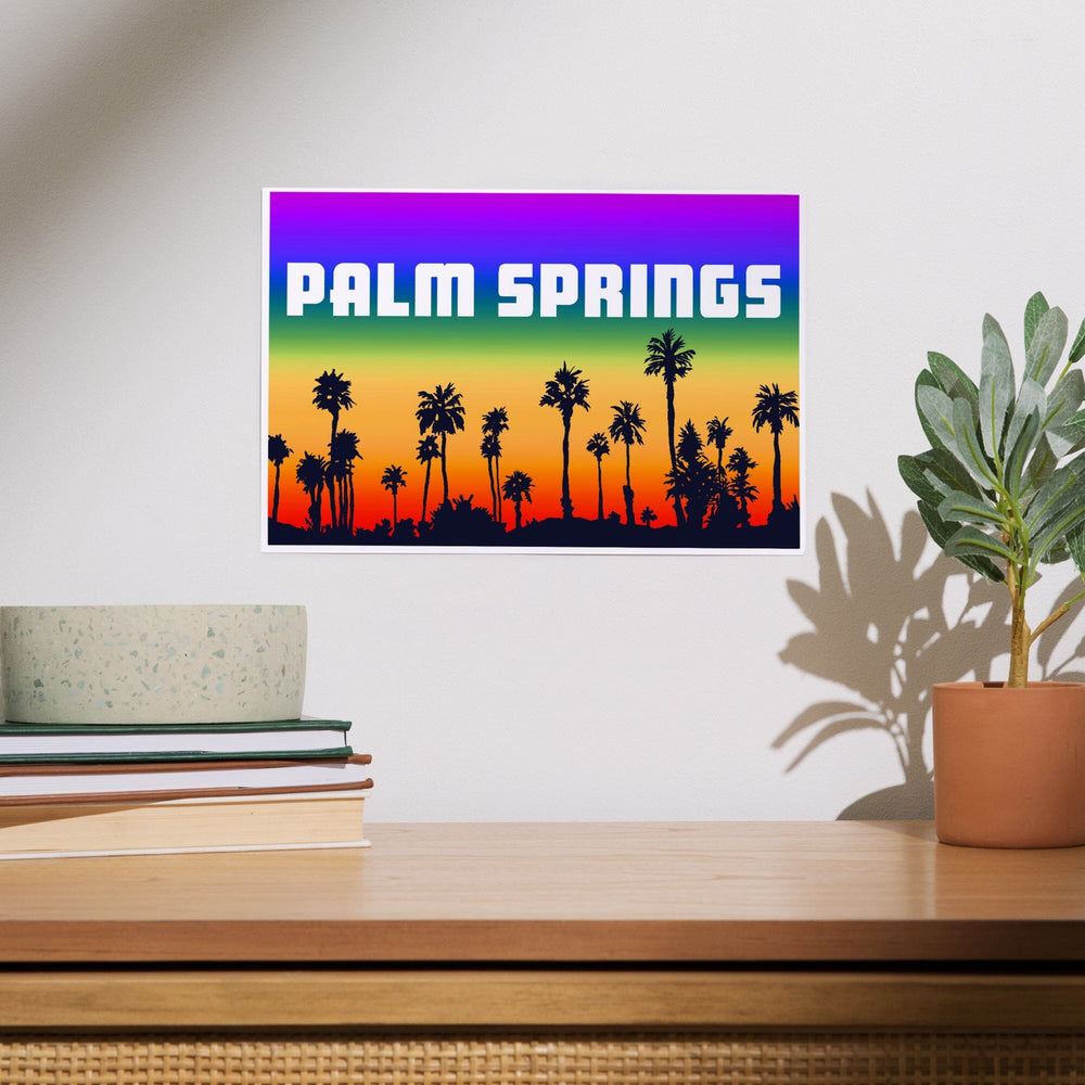 Palm Springs, California, Palm Trees, Pride Rainbow, Art & Giclee Prints Art Lantern Press 