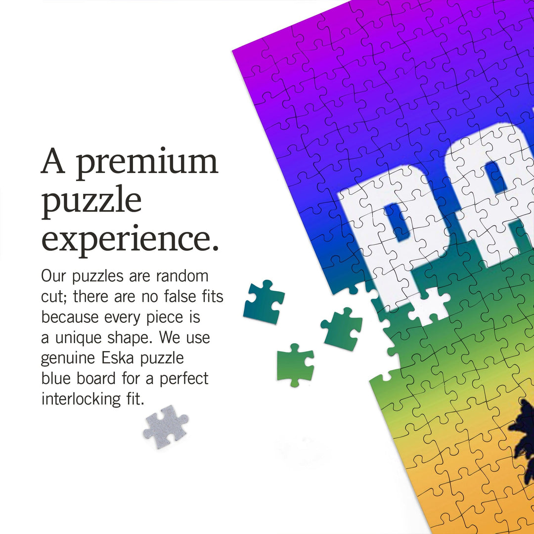 Palm Springs, California, Palm Trees, Pride Rainbow, Jigsaw Puzzle Puzzle Lantern Press 