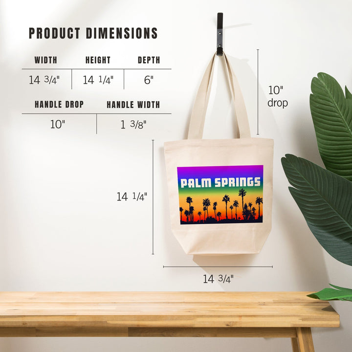 Palm Springs, California, Palm Trees, Pride Rainbow, Tote Bag Totes Lantern Press 