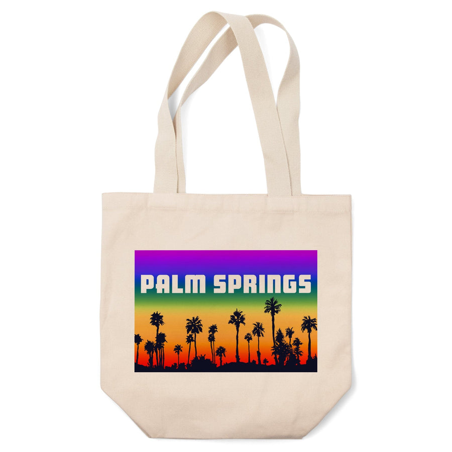 Palm Springs, California, Palm Trees, Pride Rainbow, Tote Bag Totes Lantern Press 