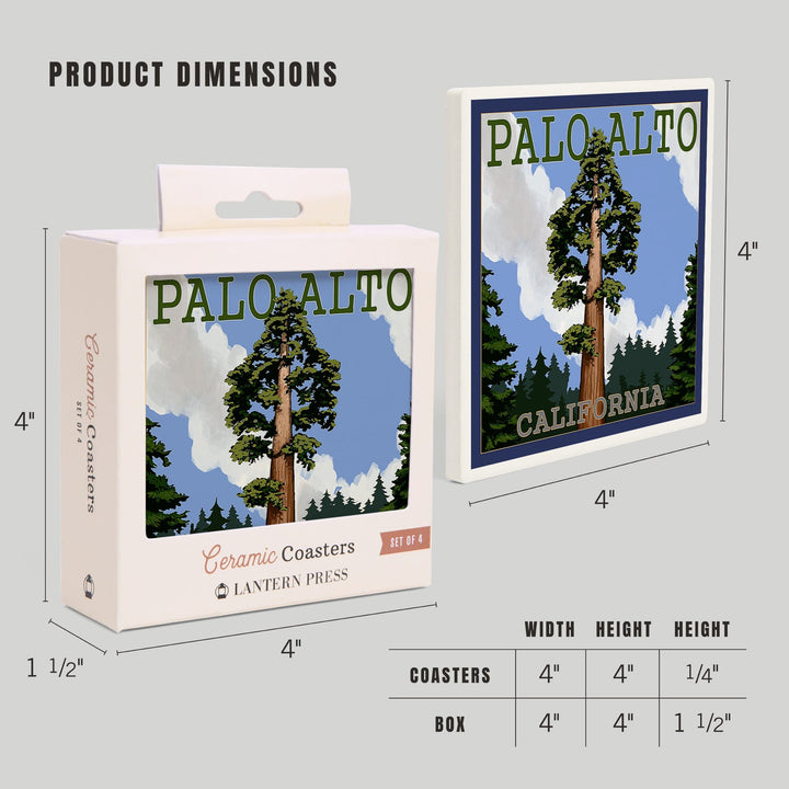 Palo Alto, California, California Redwoods, Coasters Coasters Lantern Press 