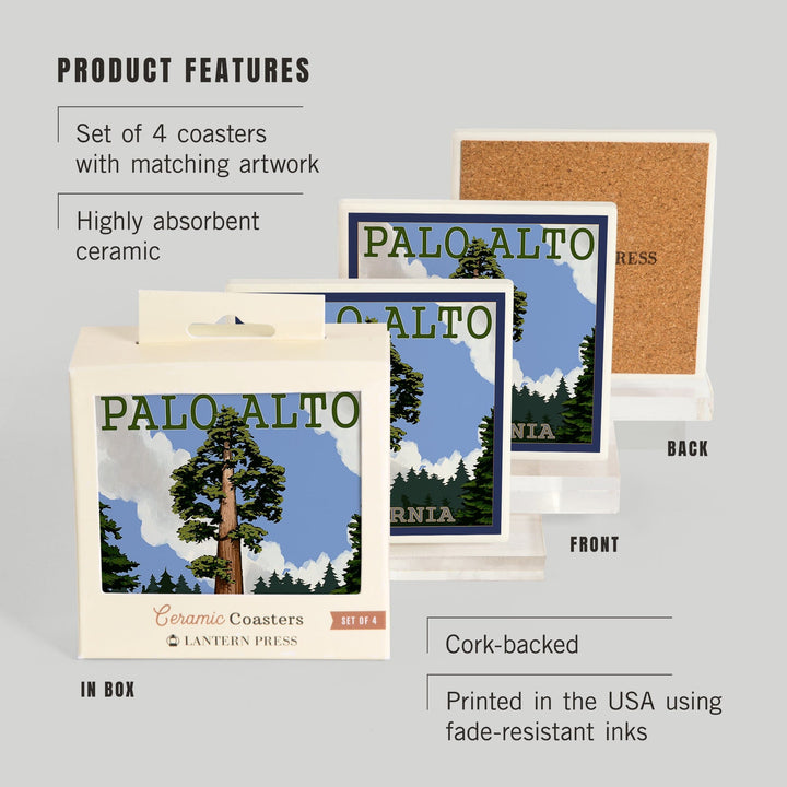 Palo Alto, California, California Redwoods, Coasters Coasters Lantern Press 