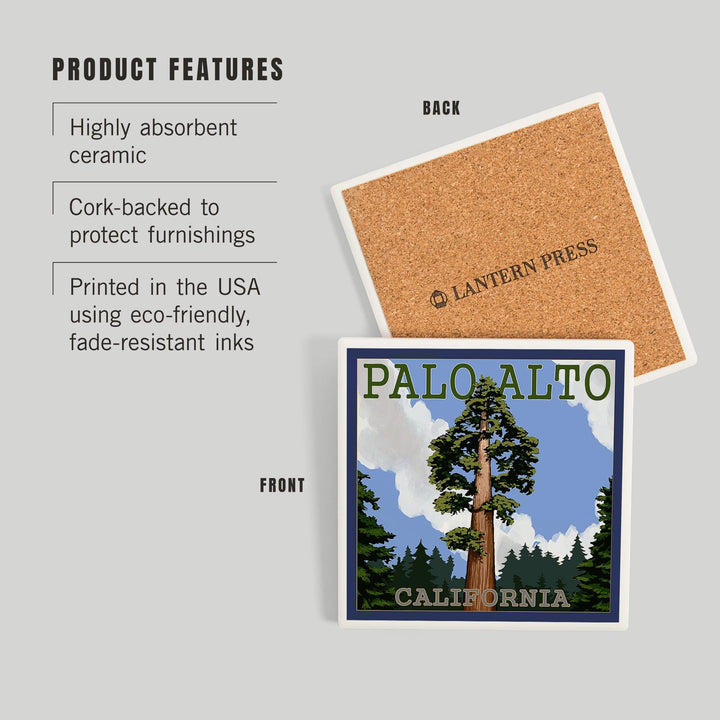 Palo Alto, California, California Redwoods, Coasters Coasters Lantern Press 