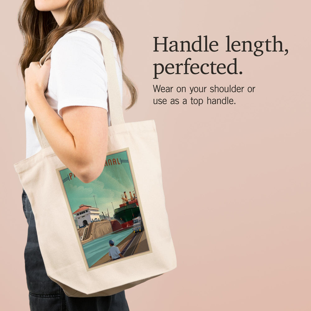 Panama Canal, Litho, Tote Bag Totes Lantern Press 