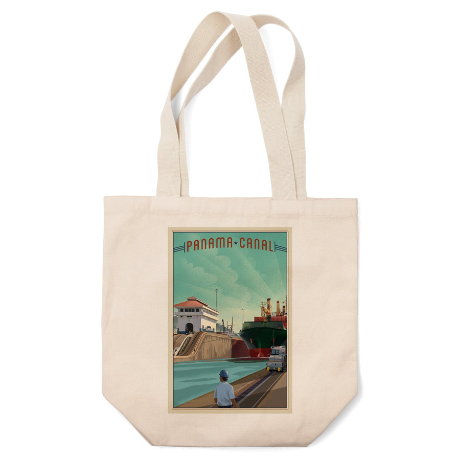 Panama Canal, Litho, Tote Bag Totes Lantern Press 