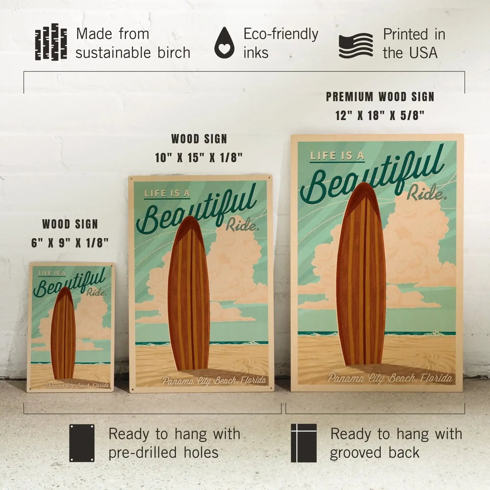 Panama City Beach, Florida, Life is a Beautiful Ride, Surfboard