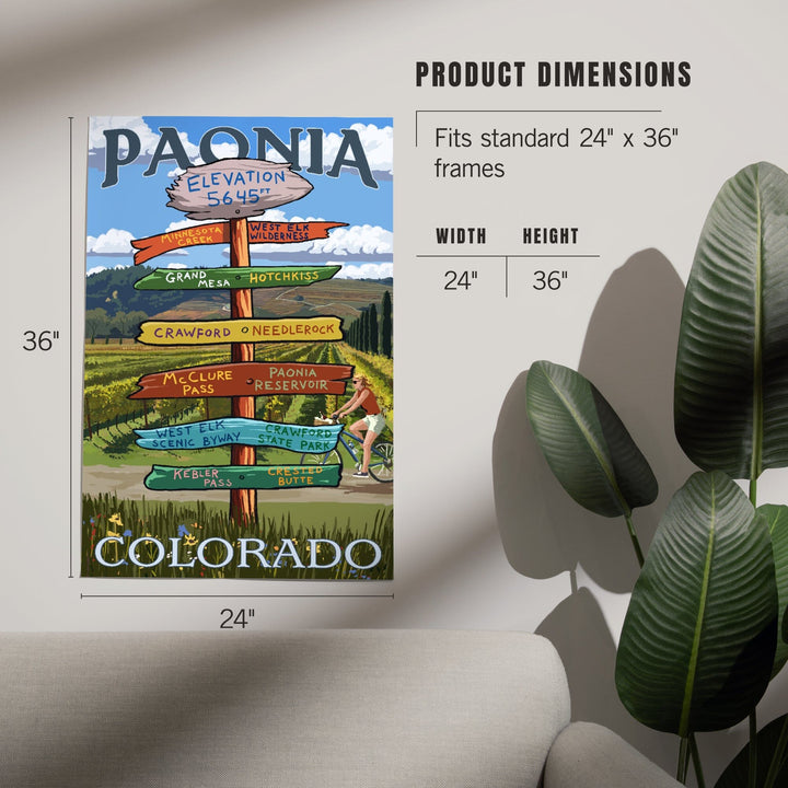 Paonia, Colorado, Destination Signpost, Art & Giclee Prints Art Lantern Press 
