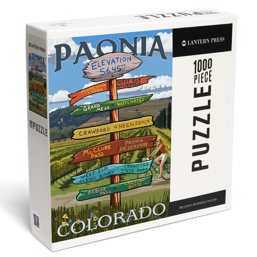 Paonia, Colorado, Destination Signpost, Jigsaw Puzzle Puzzle Lantern Press 